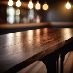 dark wood tabletop bar in a blurred background. The composition should convey a sense of sophistication and ambiance, making it suitable for use in upscale establishments.