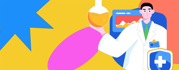 Medical characters fighting the epidemic flat vector concept operation hand drawn illustration
