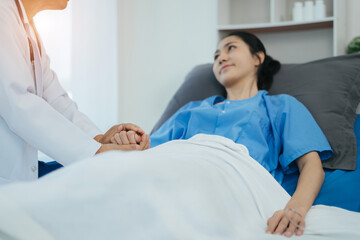 Fototapeta premium Hospital and its specialist doctors take care of patient with expertise, advice, discussion and fostering confidence.