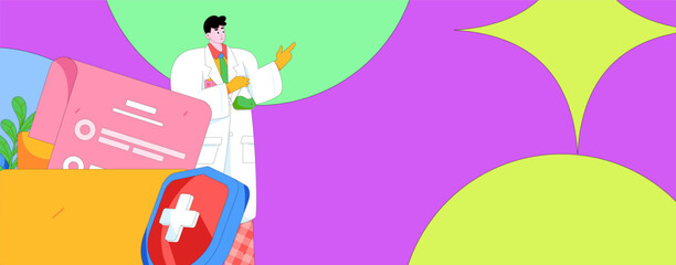 Medical characters fighting the epidemic flat vector concept operation hand drawn illustration
