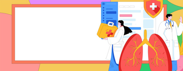 Medical characters fighting the epidemic flat vector concept operation hand drawn illustration
