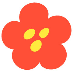 Vintage Hand drawn Abstract Spring Flower Sign Symbol Object Element