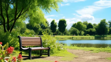 Foto op Plexiglas bench in the park © AA