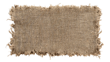 Burlap texture. A piece of torn burlap on a white background. Canvas. Packing material