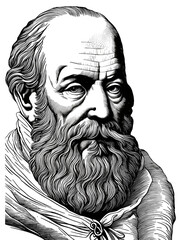 Galileo Galilei portrait, generative AI	
