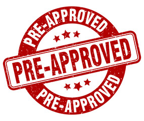 pre-approved stamp. pre-approved label. round grunge sign