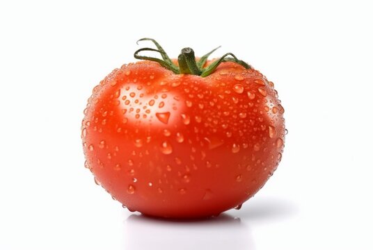 fresh tomato isolated on white background. generative ai