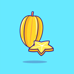 Star Fruit Illustration, Vector, Isolated, Icon
