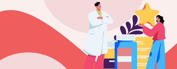 Medical characters fighting the epidemic flat vector concept operation hand drawn illustration
