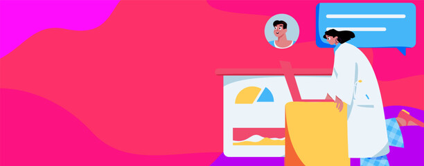 Medical characters fighting the epidemic flat vector concept operation hand drawn illustration
