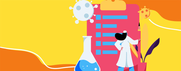 Medical characters fighting the epidemic flat vector concept operation hand drawn illustration
