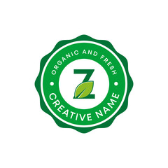 Premium Editable Organic emblem eco Letter Z stamp logo