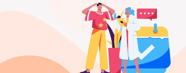 Medical characters fighting the epidemic flat vector concept operation hand drawn illustration
