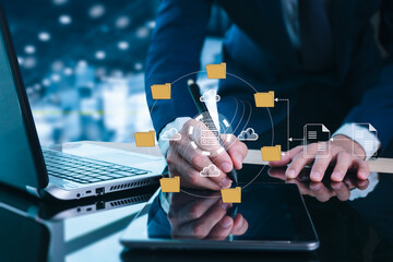 An IT specialist is configuring a laptop computer in the office to use the Document Management...