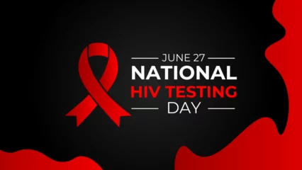 Poster HIV Testing day is observed every year on June 27th to encourage people to get tested for (human immunodeficiency virus), know their status, and get linked to care and treatment. banner, cover, flyer. © Umar