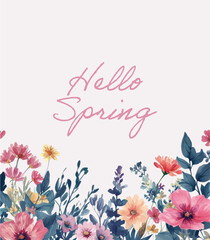 Vector watercolor spring banner