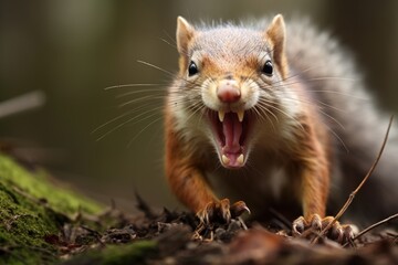 Squirrel Bares Teeth in Warning