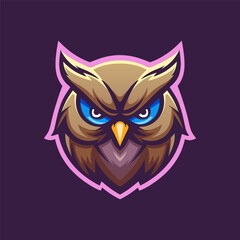 owl esport logo vector illustration