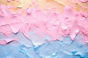 Abstract pink background with a close up view of a shiny clay or plasticine texture. Make up texture for project, beauty background.