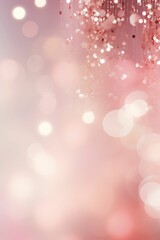 Abstract pink glitter lights background. Circle blurred bokeh. Festive backdrop for holiday or event with copy space.