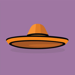 mexican hat sombrero flat icon illustration