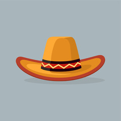mexican hat sombrero flat icon illustration