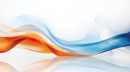 Abstract wave orange white and blue background 