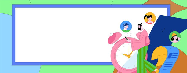 Personnel doing job interview flat vector concept operation hand drawn illustration
