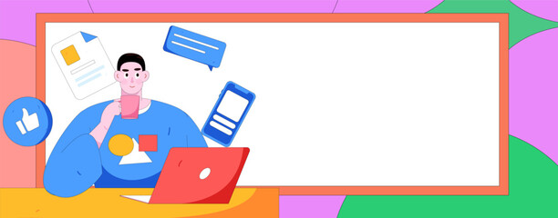 Personnel doing job interview flat vector concept operation hand drawn illustration
