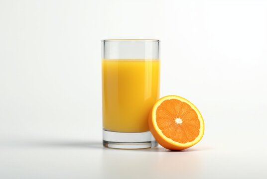 orange juice isolated on white background. generative ai