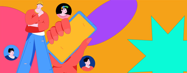 Personnel doing job interview flat vector concept operation hand drawn illustration
