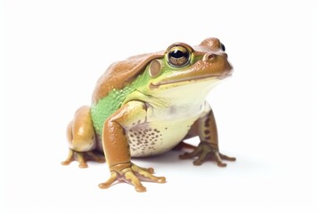 Obraz premium green frog isolated on white background. generative ai