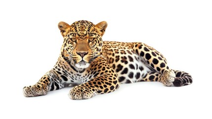 Leopard isolated on white background 