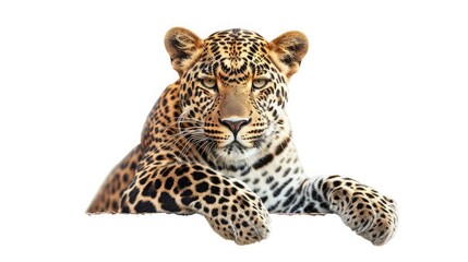 Fototapeta premium Leopard isolated on white background 