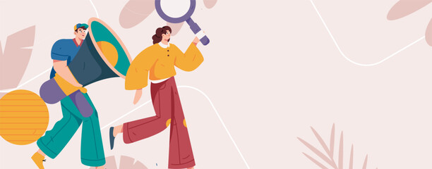 Personnel doing job interview flat vector concept operation hand drawn illustration
