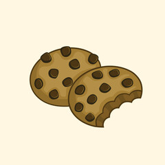 Chocolate chip cookies vector illustration