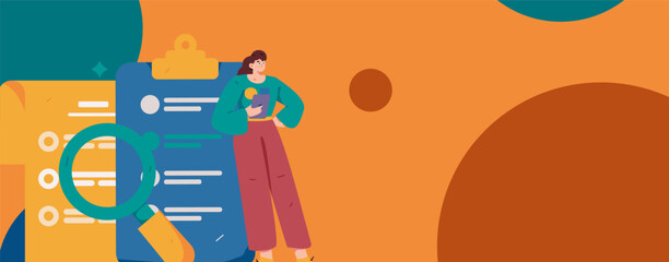 Personnel doing job interview flat vector concept operation hand drawn illustration
