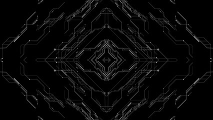 Travel through abstract technology digital tunnel.