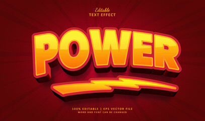 Power Editable Text Effect Style 3d Red and Orange Energy