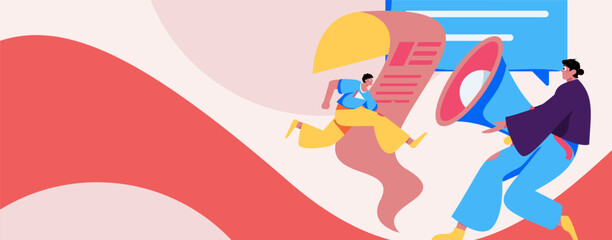 Personnel doing job interview flat vector concept operation hand drawn illustration
