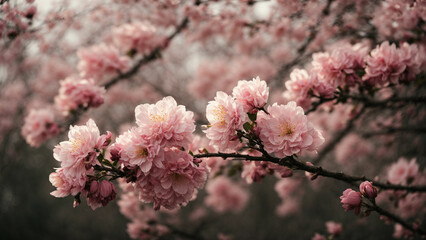 Obraz premium a photo that captures the subtle signs of spring, such as buds on trees, emerging leaves, or a gentle breeze rustling through blossoming branches