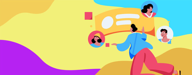 Personnel doing job interview flat vector concept operation hand drawn illustration
