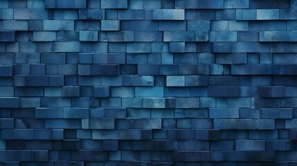 A gradient of blue bricks creating a unique and artistic wall texture, bringing a cool and calming element to the architectural aesthetic.