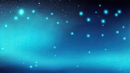 Obraz premium Cyan particles and light abstract background with shining dots stars