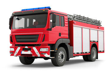 Fototapeta na wymiar Fire truck isolated from white or transparent background