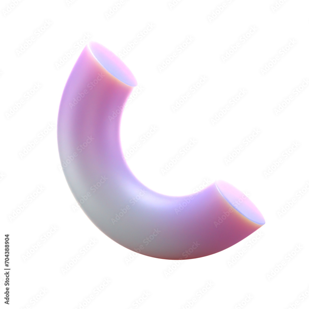 Poster 3d gradient geometric abstract half ring shape for your design on an isolated background. 3d renderi
