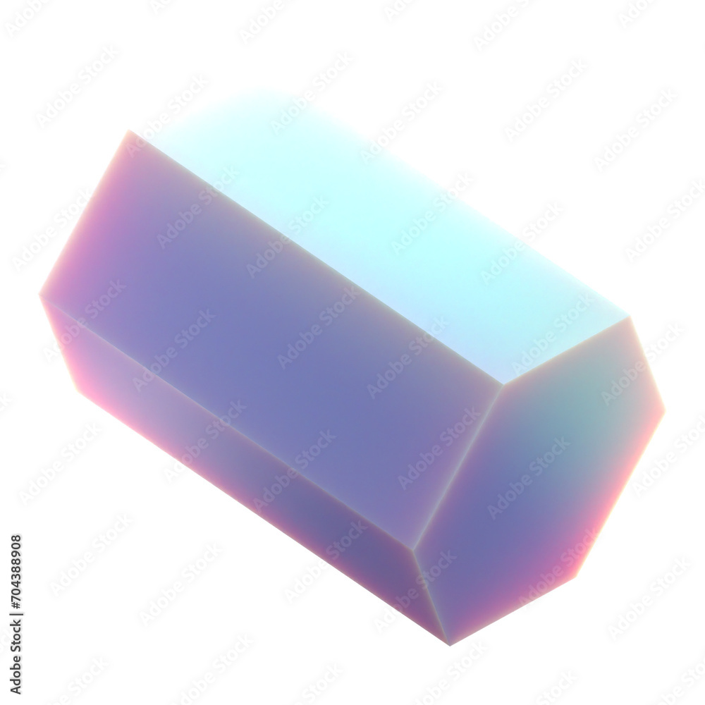 Poster 3d gradient geometric abstract hexagonal cylinder shape for your design on an isolated background. 3