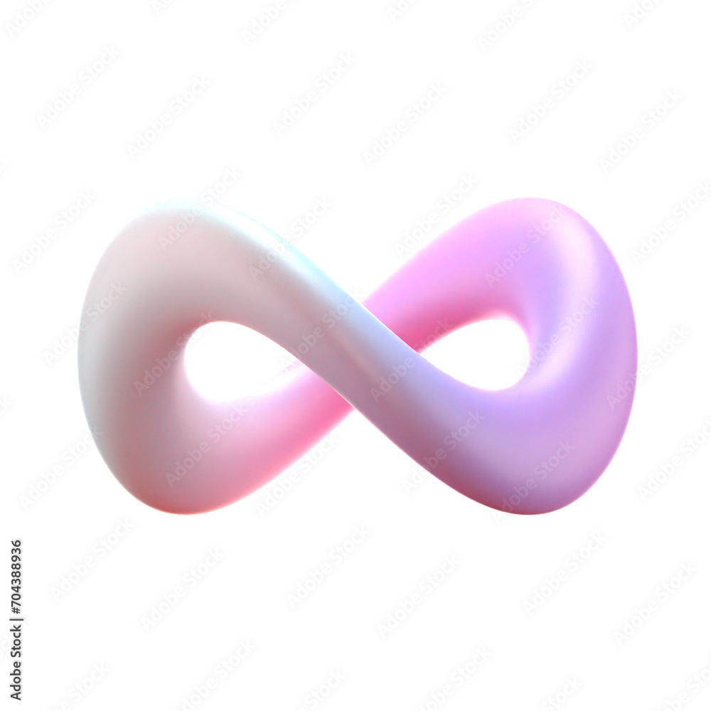 Poster 3d gradient geometric abstract infinite shape for your design on an isolated background. 3d renderin