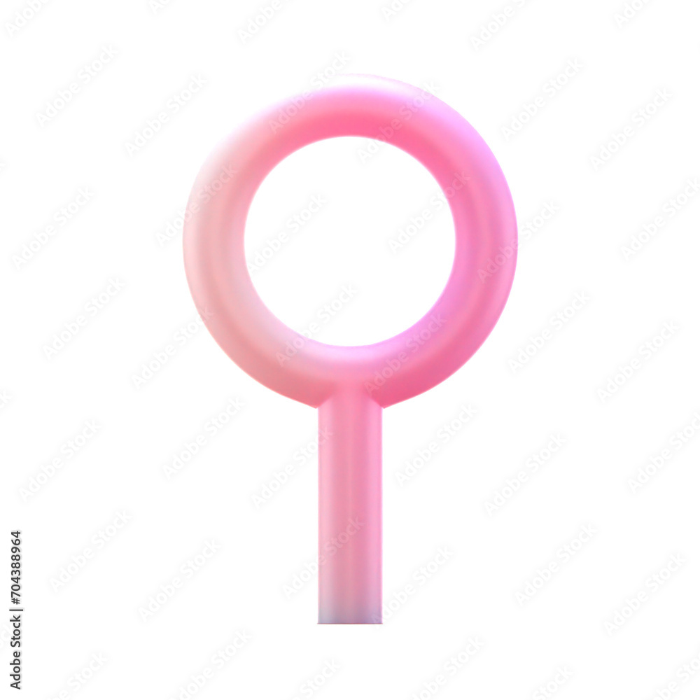 Poster 3d gradient geometric abstract lolipop shape for your design on an isolated background. 3d rendering