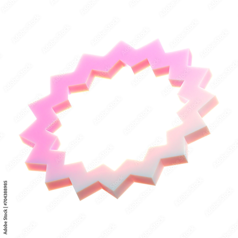 Poster 3d gradient geometric abstract multigon shape for your design on an isolated background. 3d renderin